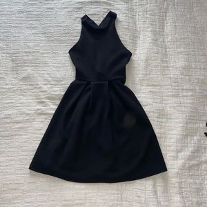 High-neck Cross Back Mini Dress